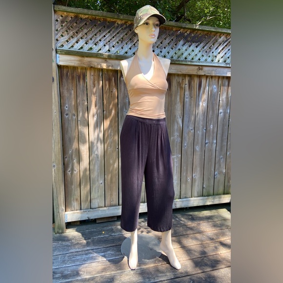 🐦‍⬛4/$20🐦‍⬛ Faded Black Baggy Boho 3/4 Length Pants - Picture 7 of 9